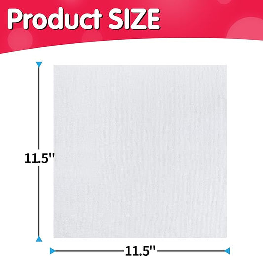 FIXSMITH White Microfiber Cleaning Cloth, Pack of 100, 11.5"X11.5" Cleaning Rags for Housekeeping and Kitchen, Reusable Shop Towels, Microfiber Towels for Cars, Lint Free, Scratch-Free