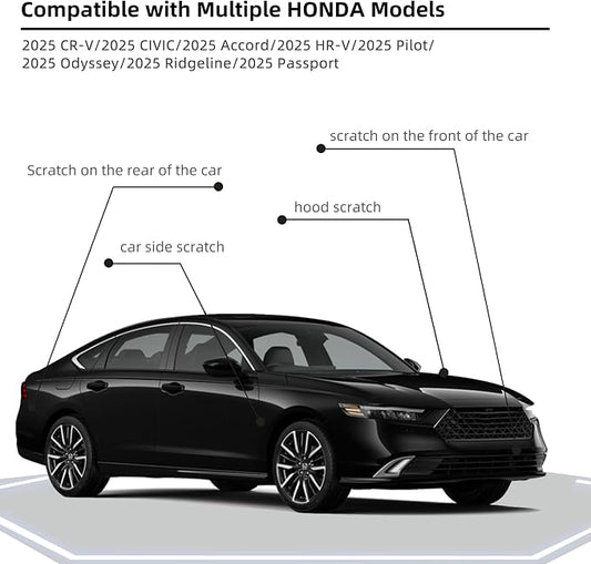 Crystal Black Pearl(NH-731P) Car Paint Touch Up Pen Compatible with Honda,2-In-1 Color Accurate Touch Up Car Scratch Repair Paint Match Honda Series Automotive Scratch Remover for Nicks & Chips Repair