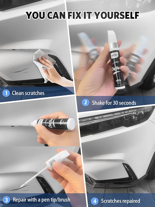 Brilliant Black Pearl(PXR/AXR) for Jeep Touch Up Paint Pen, 2 in 1 Car Scratch Remover with Pen Tip and Brush, Precise Color Match for Car Paint Scratch Repair, Quickly and Easily Fix Chips and Nicks