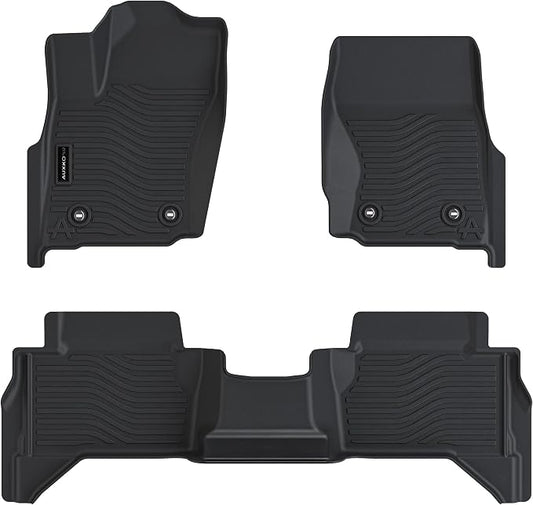 Auxko All Weather Floor Mats Fits for Toyota Tacoma Hybrid Double Cab 2026 2025 2024 TPE Liners Car Accessory Odorless Anti-Slip Floor Mats Black