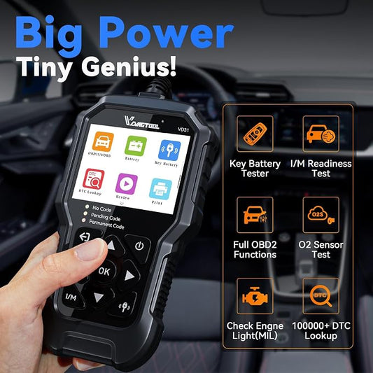 VDIAGTOOL VD31 Enhanced OBD2 Scanner, 3-in-1 Check Engine Code Reader, Car Key Battery Tester & Car Battery Tester, OBD2 Scanner Diagnostic Tool, Car Code Reader for Cars and Trucks All Cars 1996+