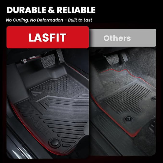 LASFIT Floor Mats for Honda HRV 2016 2017 2018 2019 2020 2021 2022, All Weather TPE Custom Fit HR-V Floor Liner Accessories, 1st & 2nd Row, Black