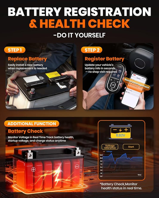 ANCEL BD330 BMW OBD2 Scanner for BMW, MINI, and Rolls-Royce Vehicles, ABS Full-System Diagnostic Scan Tool, Battery Registration/BAT Check, EPB/Oil/Throttle Reset, 3-in-1 Bluetooth/Wired/HUD- Black
