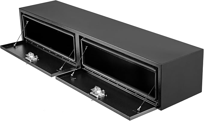 Garvee Black Steel Truck Bed Tool Box, Trailer Tongue Box, Truck Storage Organizer Tool Chest For Truck Bed, RV, Trailer (72 in x 16 in x 13 in)