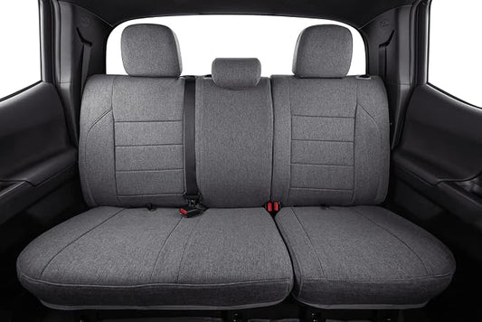 coverdream Tacoma Polyester Seat Covers Full Set for 2024-2026 Toyota Tacoma Double/Crew Cab SR,SR5,TRD Sport,TRD Off-Road,Limited Truck Seat Covers,Fully Covered Breathable Car Seat Protector (Gray)
