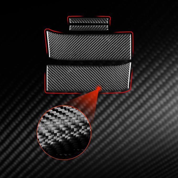 NVCNX Real Premium Carbon Fiber for Toyota Tundra 2022-2026 / Sequoia 2023-2026 2024 2025 Car Headlight Bumper Grille Mesh Side Panel Cover Exterior Trim Accessories Thick Overlay Sticker Decal 4PCs