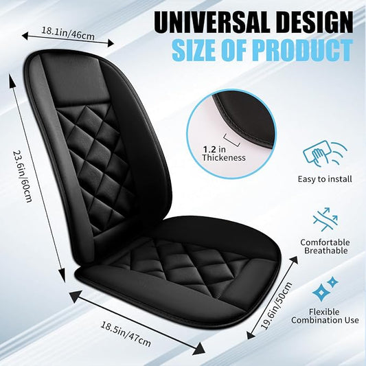 Car Seat Cushion with Back Support Pillow, Car Seat Cushion for Long Driving, Breathable Car Seat Protector, 1.2'' Thick Memory Foam Design for Pain Relief, Seat Pad for Car SUV Truck (Black)