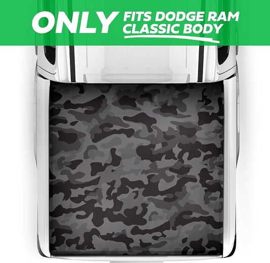 Camo Truck Tonneau Cover for Ram 1500 (2002-2018), RAM 1500 Classic (2019-2024), Ram 2500/3500 (2003-2025) 6.4 ft Bed Soft Roll-Up All-Weather Truck Bed Cover Camo Graphic Classic Body Only NO RAMBOX