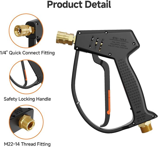 Giraffe Tools High Pressure Washer Short Gun for High Pressure Foam Cannon Car Wash