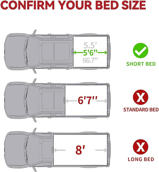 YITAMOTOR Tailored FRP Hard Tri-Fold Truck Bed Tonneau Cover Fits for Toyota Tundra 2022 2023 2024 2025 2026 5.5ft Bed (Excl. Trail Edition) with Deck Rail System, Effortless Installation