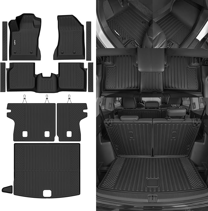 Floor Mats for Jeep Compass 2017-2025 2026, Trunk Mat and Backrest Mat & Door Sill Guard All Weather TPE Protector for Jeep Compass Accessories
