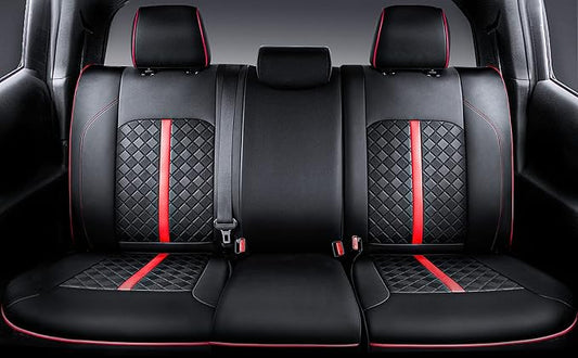 Carlimeki Leather Seat Covers Custom Fit for Tacoma Gen 3rd (2016-2023) Double & Crew Cab, for SR, SR5, Limited, TRD Pro, TRD Sport, TRD Off-Road, Trail Special Edition - Fully Covered