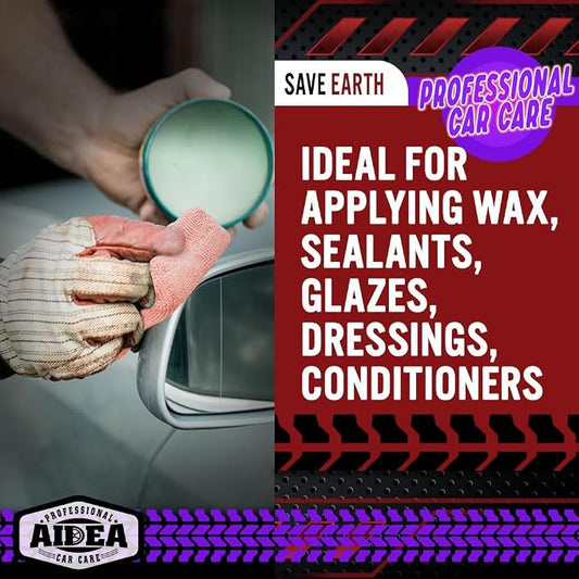 AIDEA Microfiber Applicator Pad-8Pack, Car Wash Sponge, Premium Microfiber Sponge and Cleaning Pads, Perfect for Effortless Wax, Sealant, and Conditioner Application, Car Detailing Supplies, Pink