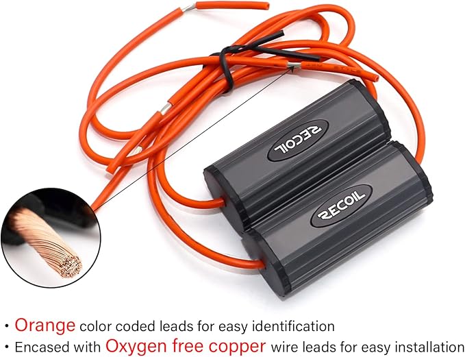 RECOIL BB-4 Bass Blocks Designed to Protect Car Audio 4 Inch Speakers, Eliminate Frequencies 0-1.2kHz at 4 Ohms, Pair