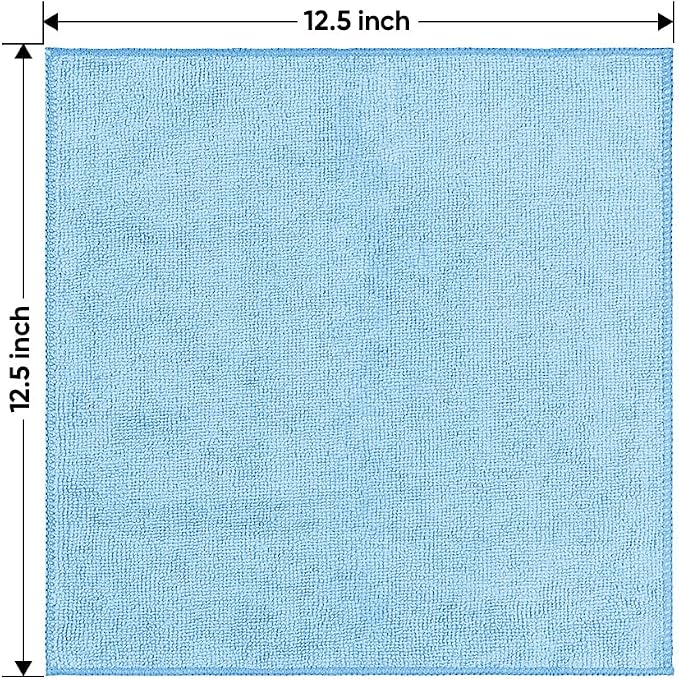 HOMEXCEL Blue Microfiber Cleaning Cloth 50 Pack, 12.5 x 12.5 inch Microfiber Towels for Cars, Ultra Absorbent Car Washing Cloth, Lint Free Streak Free Cleaning Rags for Car, Kitchen, and Window
