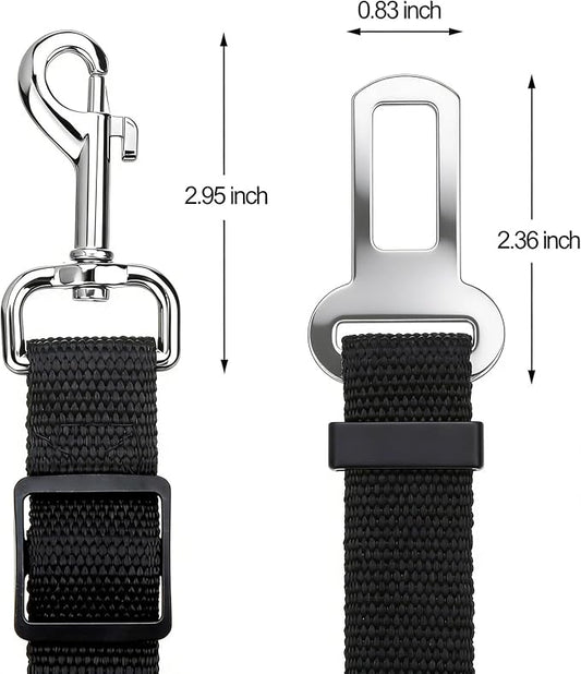Elisel 2 Packs Adjustable Length Pet Dog Cat car seat Belt Pet seat Belt Pet Accessories for Dogs Cats and Pets (Blue Black)