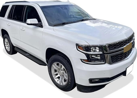 APS 6-inch (Black Stainless Steel Flat Style) Running Boards Side Bars Compatible with Chevy Tahoe 2007-2020 & GMC Yukon 2005-2020 4-Door (Exclude Z71 Hybrid Yukon XL)