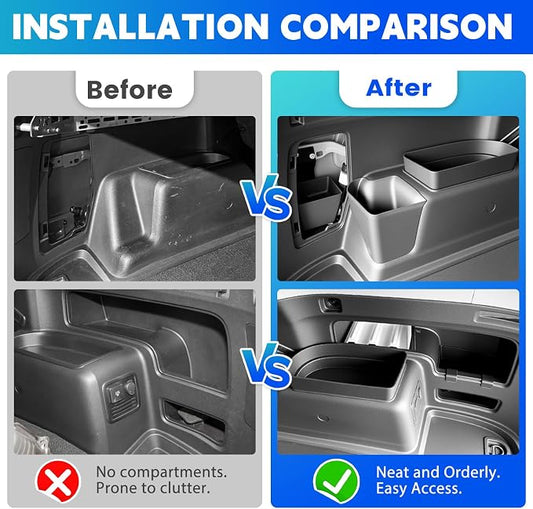 Trunk Organizer Fits for 2010-2024 Toyota 4Runner 5-Seat 2nd Row Trunk Storage Box No-Drill Compatible with 4Runner Accessories (Hetero+Hidden+Hanging+Pair, 5PCS)