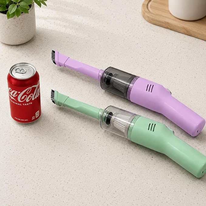 catsMeow Mini Handheld Vacuum Cordless, Lightweight Portable Small Vacuum Cleaner for Car, Desk, Keyboard, Sofa, Drawers and Crumbs, USB Rechargeable with Washable Filter, Mint Green