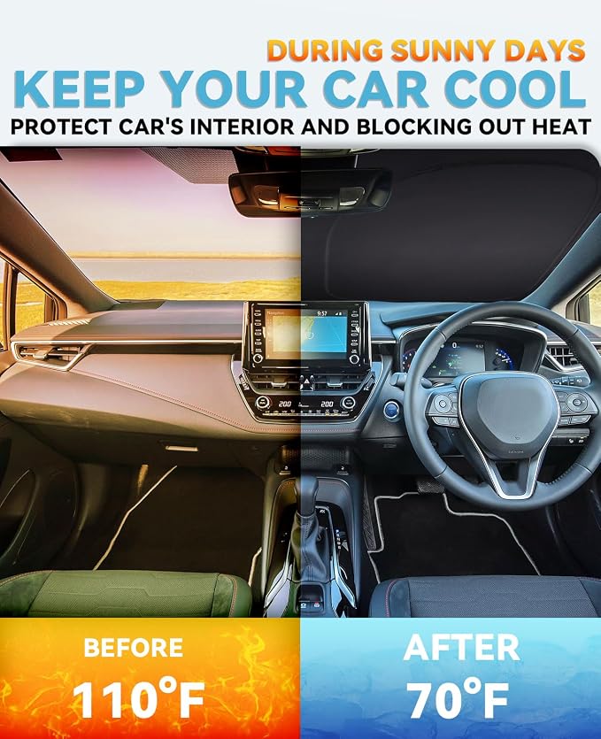 Custom Fit Windshield Sun Shade for Mini Countryman 2017-2026, Blocks UV & Heat, Front Window Sunshade Accessorie, Easy Fold & Store Keep Your Car Cooler