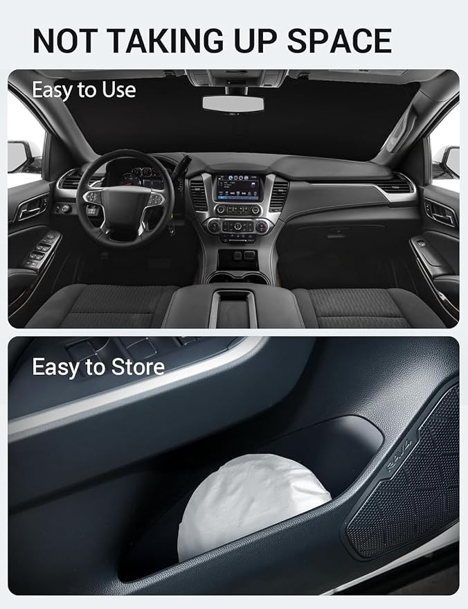 Proadsy 2026 Upgrade Windshield Sun Shade Custom Fit 2015-2020 Suburban Foldable Front Sunshade Protector Sun Visor Blocks UV Rays Keep Car Cooler