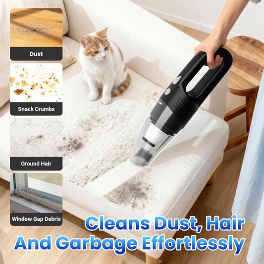 Handheld Vacuum Cordless Car Vacuum Cleaner 11000PA High Power Portable 1.4lbs Lightweight Rechargeable with 2 Filter Multi-Nozzles for Home Office Dust