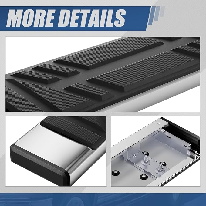 Auto Dynasty Running Boards Compatible with 2016-2020 Chevy Tahoe GMC Yukon, Stainless Steel Side Step Rail Nerf Bars, 6.5" x 73" Step Bars, Polished Chrome