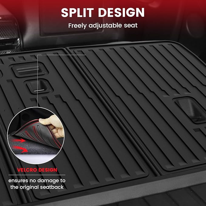 LASFIT 10PCS Floor Mats for Tesla Model Y Juniper 2026 2025, TPE Custom Fit All Weather Model Y Juniper Accessories with Cargo Mat Trunk Mats Full Set (Not Fit Standard Range)