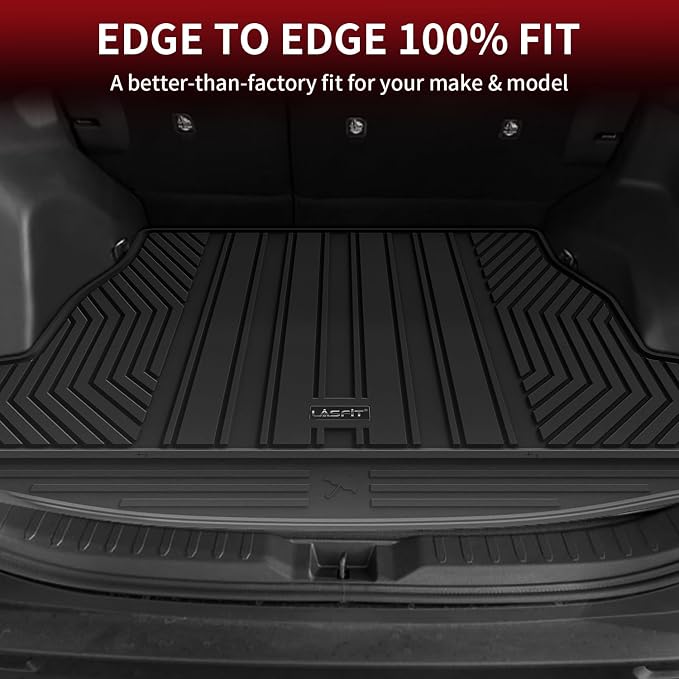LASFIT Floor Mats&Trunk Mat for Toyota RAV4 2019-2025(Not Fit Hybrid) All Weather TPE Custom Fit Floor Liner for Toyota RAV 4 LE/XLE/Limited/TRD/Adventure Full Set Accessories, Lifespan 5 Years+,Black