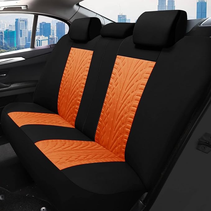 VarCozy Car Seat Covers Full Set, Front & Split Rear Bench for Car, Universal Cloth SUV, Sedan, Van, Automotive Interior Covers, Airbag Compatible