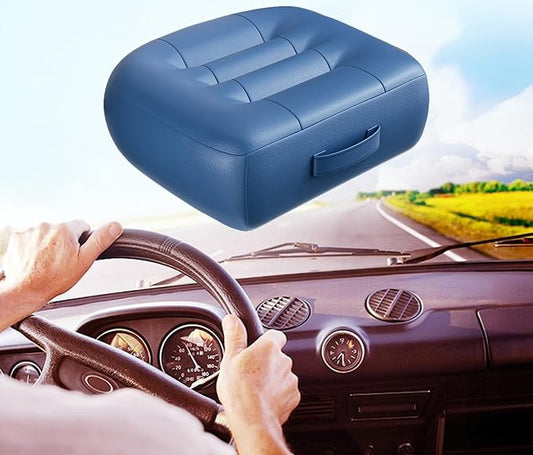 with Carry Handle Comfortable Cushion for Home Office Chair Pad Car Seat Cushion Effectively Increase The Field of View by 12cm/ 4.7in,and Lower Back Fatigue Relief (Navy Blue)