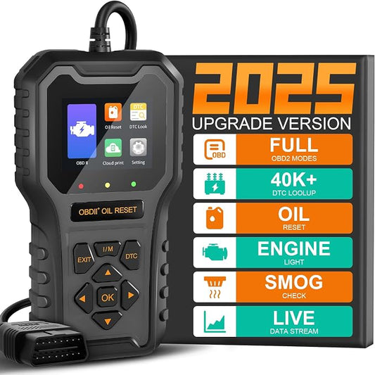 Car Code Reader OBD2 Scanner for Check Engine Light Oil Reset OBDII Scan Tool Diagnostic Tool Reset Fix Clear Fault Code Readers for Cars 1996+ Black