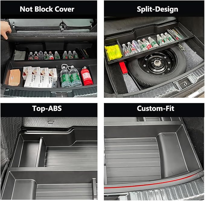 Heavy-Duty Trunk Organizer for 2023-2025 Honda CR-V, Insert Cargo Rear Hatch Hidden Storage Box fits CRV EX EX-L LX Touring Accessories