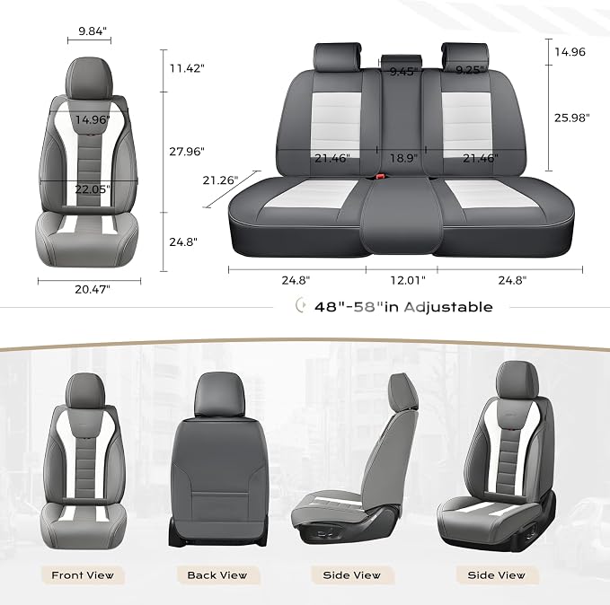 Coverado Car Seat Covers, Front Covers for Cars, Car Seat Cover Front Seats, Automotive Seat Cover, Waterproof, Leather Car Seat Cushion, Universal Interior Covers Seat Protectors for Most Cars