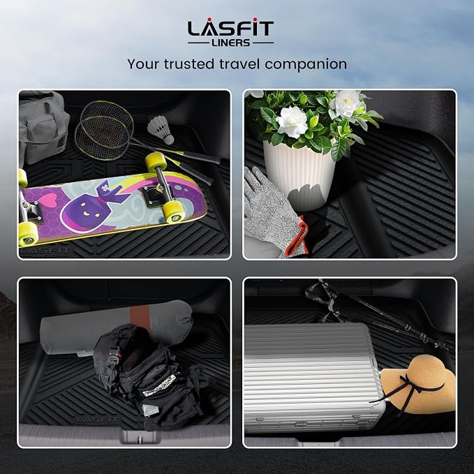 LASFIT Trunk Mat for Honda Accord Seden 2026 2025 2024 2023 2022 2021 2020 2019 2018 (Gasoline & Hybrid), All Weather TPE Custom Fit Accord Trunk Liner Trunk Tray Cargo Liner Accessories, Black
