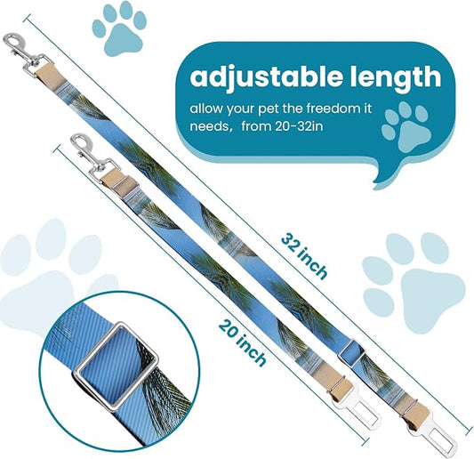 Adjustable pet cat and Dog car seat Belt,SUV, and The Lanyard is Flexible and Adjustable from 20 to 33 inches(Sandy Shore)