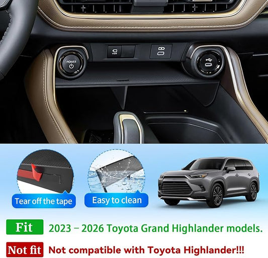 EDBETOS Center Console Organizer for 2023 2024 2025 2026 Toyota Grand Highlander Console Insert Divider Tray Secondary Storage Cubby for Phone Key Wallet, ABS Interior Accessories (Not for Highlander)