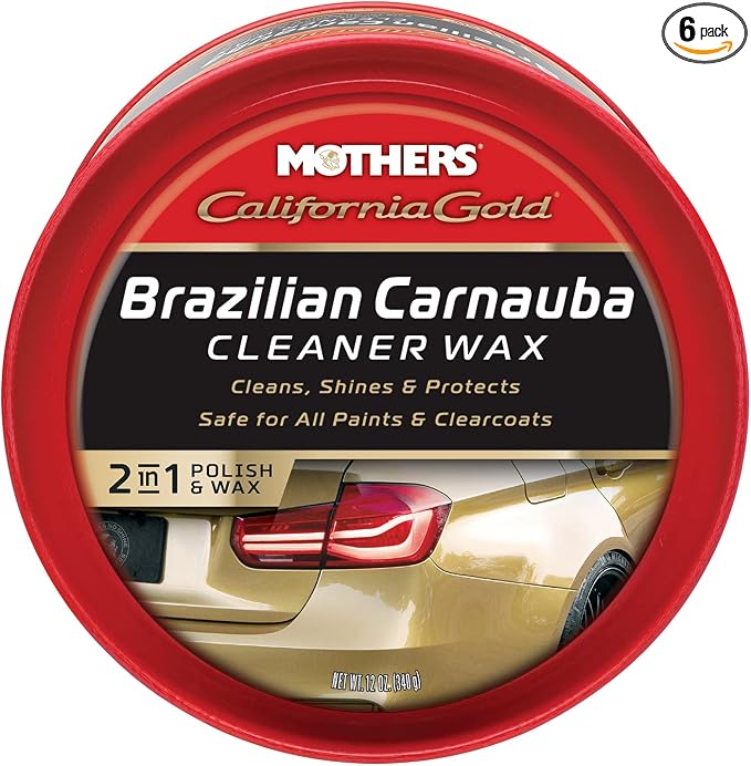 Mothers 05500-6 California Gold Brazilian Carnauba Cleaner Wax - 12 oz., (Pack of 6)