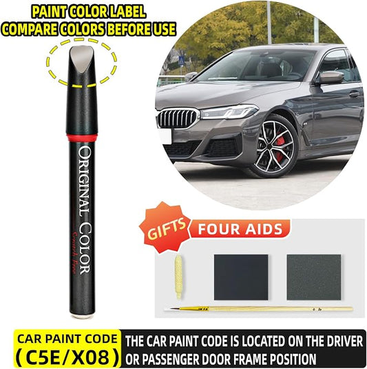 Carhoo C5E/X08 Alvite Gray Touch Up Paint Suitable For BMW, Genuine Custom Color Absoulutely Without Color Differences (16ml)