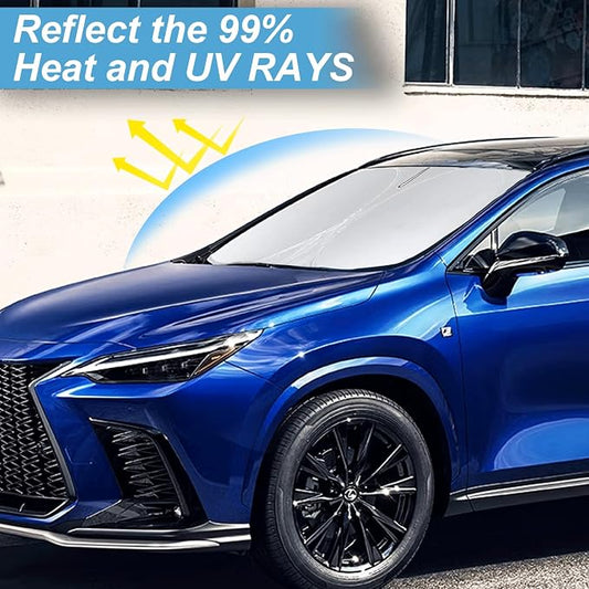Custom Fit NX NX250 Windshield Sunshade for 2015-2022-2024 2025 Lexus NX350 NX350h NX450h NX300h/NX300/NX200t Accessories Front Window Shades Cover for Windshield 210T Sun Visor Protector Block Heat