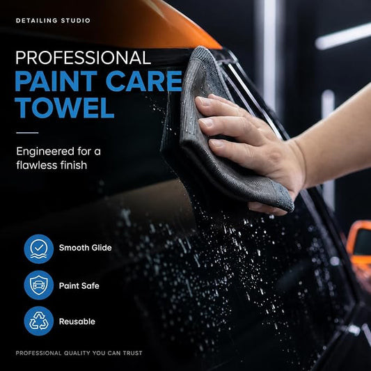 3 Pack Micro-Rib Clay Towel for Auto Detailing, Fine Grade Synthetic Decontamination Towel for Car Paint & Glass, Smooth Glide Surface Prep for Polishing, Wax & Ceramic Coating