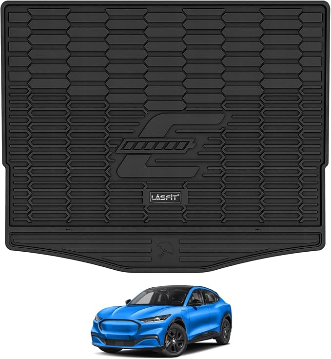 LASFIT Trunk Mat for Ford Mustang Mach-E 2021-2025 2026 (Trunk Base Upper Position) TPE All Weather Custom Fit Cargo Liner