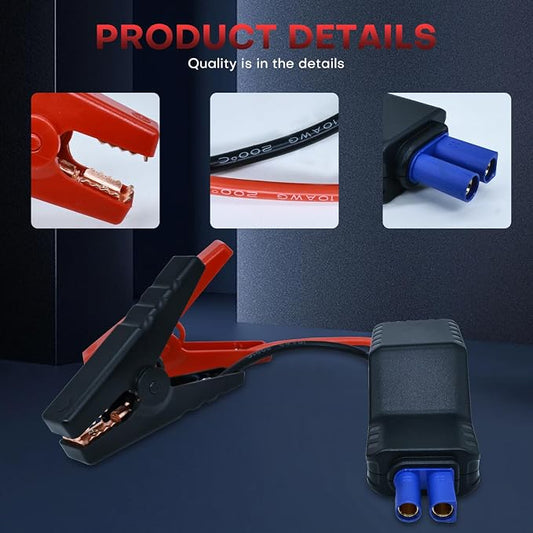 Smart Jump Starter Clamps,EC5 Heavy Duty Jump Starter Automotive Booster Clamp Cables Replacement Alligator Clamps with Intelligent
