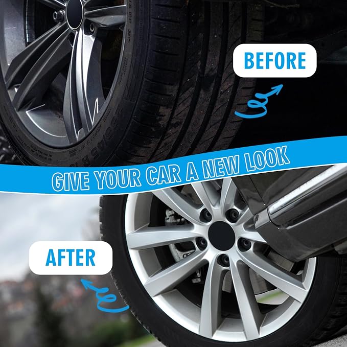 Car Wheel Brush Set, 5 Pack Soft Microfiber & Scratch-Free Deep Wheel Tire Scrubbing Tool with Detailing Brush for Car Vehicle Motorcycle Tire Rim Fenders Engine Exhaust Tips Car Wash Kit