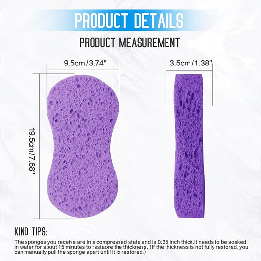 3PCS Car Wash Sponge, Heavy Duty Car Sponges for Washing, Car Accessories Large Sponges for Cleaning, Automotive Cleaning Supplies, Eco Friendly Sponge (7.68 x 3.74 x 1.38 Inch), Purple