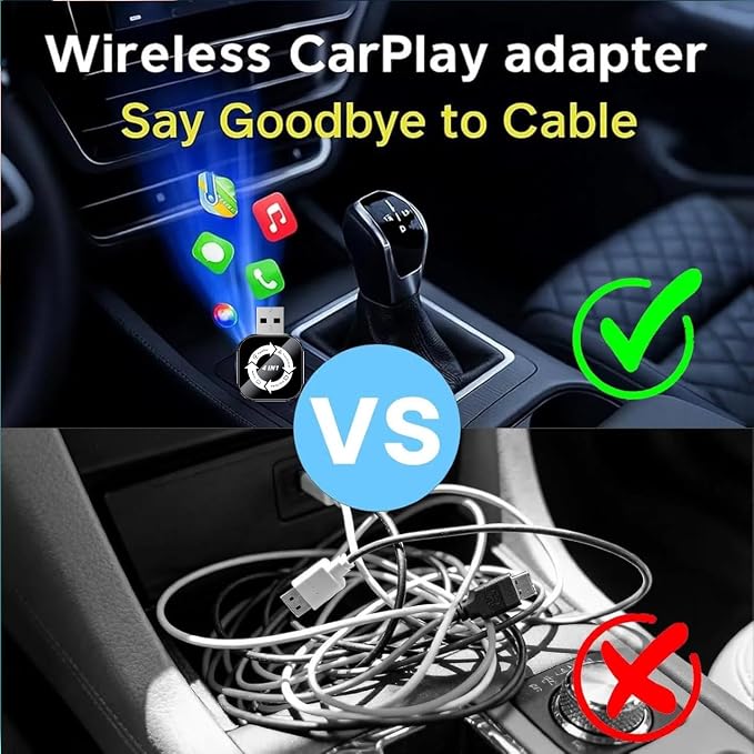 4 in 1 Wireless CarPlay Adapter 2026 Upgraded,4 in 1 Screen Mirroring Support AirPlay/Mirror Link for iPhone & Android, Mini Design, Bluetooth 5.0, USB & USB-C, Plug & Play, Wired to Wireless Convert