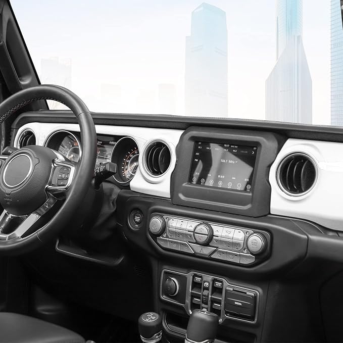 RT-TCZ Center Console Trim Cover Dashboard Control Panel Cover Decorative Interior Accessories for Jeep Wrangler JL JLU & Gladiator JT 2018-2022,White