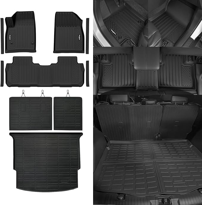 Floor Mats for Chevrolet Blazer 2019-2025 2026 Gas Only (Not for EV), Trunk Mat and Backrest Mat & Door Sill Guard All Weather TPE Protector for Chevy Blazer Accessories(Not for EV)