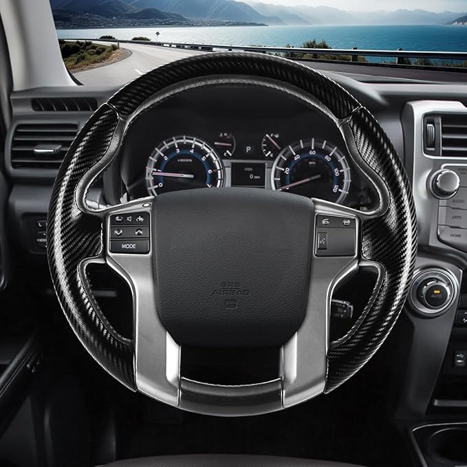 Fit for Toyota Steering Wheel Cover, Steering Wheel Cover for Tacoma(2012-2023) 4Runner(2010-2024) Tundra(2014-2021) Sequoia(2014-2022) Accessories (Matte Black)