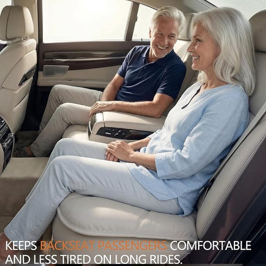 A leather rear seat cushion specially designed for cars - made by hand - can relieve pain in the buttocks, pressure points, and sciatic nerve. | Rear seat cover (Off White, Rear Seat Cushion)